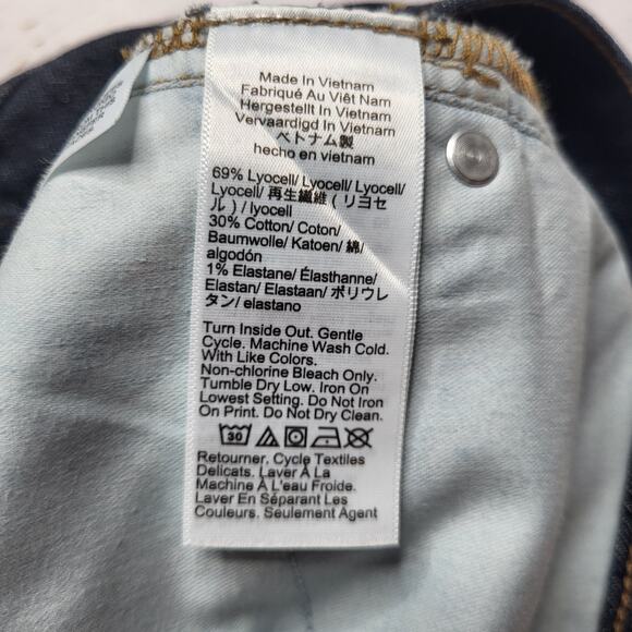 J.Crew High Rise '96 Flare Jeans Exposed Button Fly Dark Resin Rinse Wash 26 - Picture 10 of 10